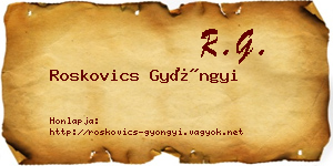 Roskovics Gyöngyi névjegykártya