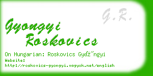 gyongyi roskovics business card